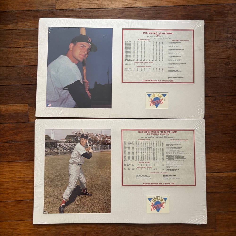 Ted Williams Carl Yastrzemski Boston Red Sox Dream Team Matted Photo Set 20x12